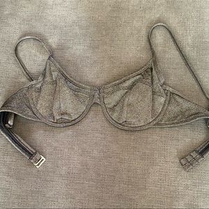 Silver and grey bikini top • large